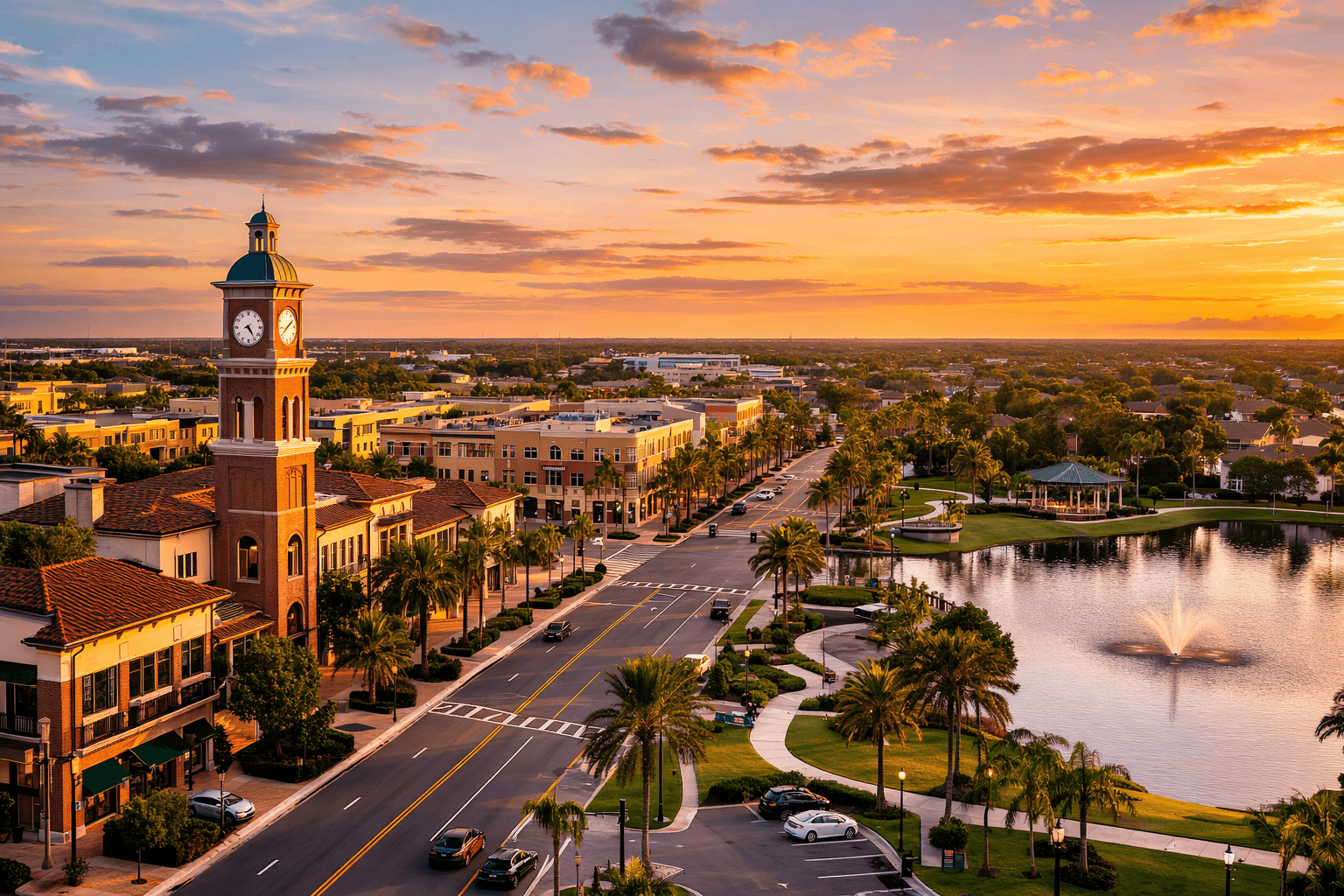 Brandon Florida neighborhood at golden hour in our service area